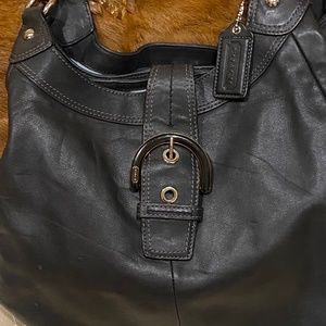 Authentic Large COACH black Leather Hobo  F17092